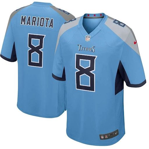 Cheap Men Tennessee Titans 8 Marcus Mariota Nike Light Blue Game NFL Jersey